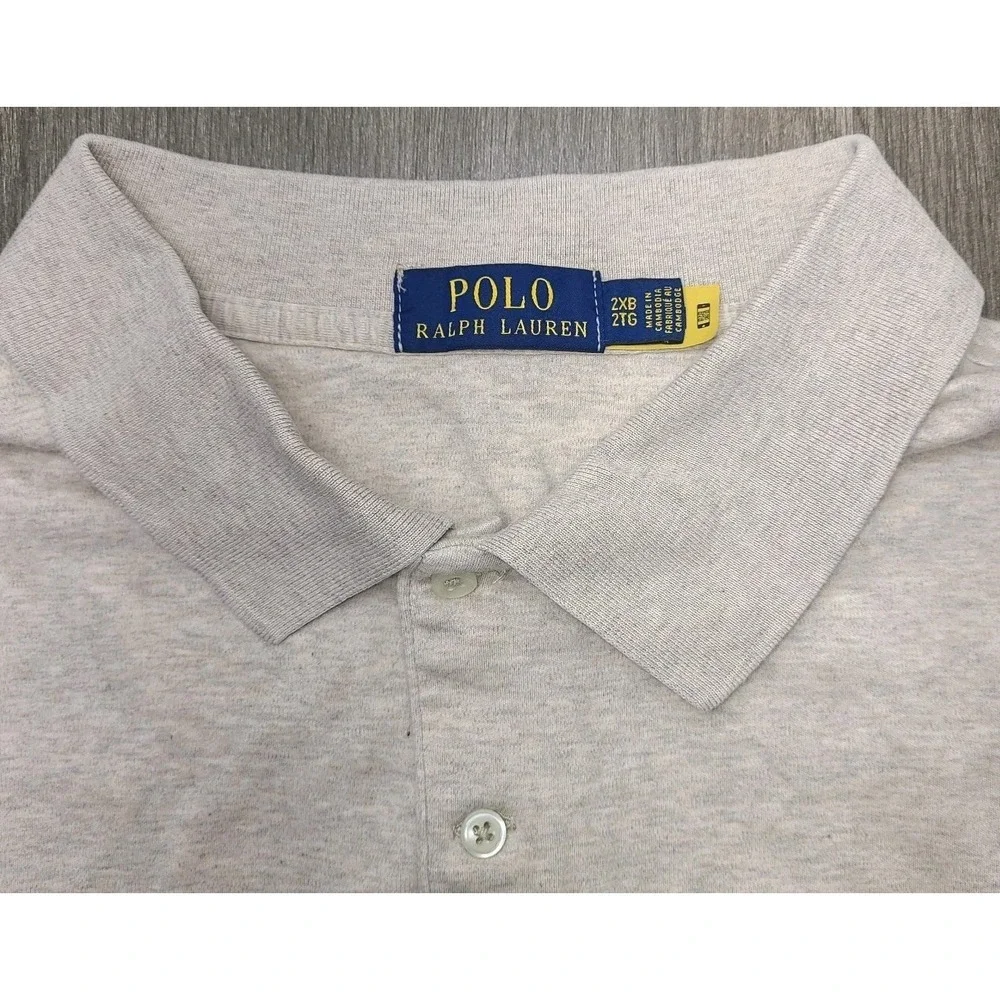 Polo Ralph Lauren Big & Tall Polo Shirt 2XB Beige Heather Pony Logo Short Sleeve